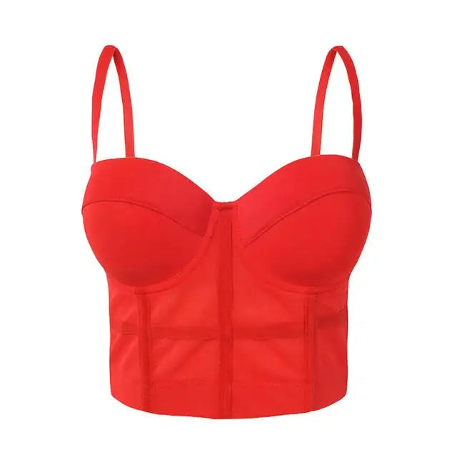 Transparentný čierny push-up bustier top – sexi korzetový štýl