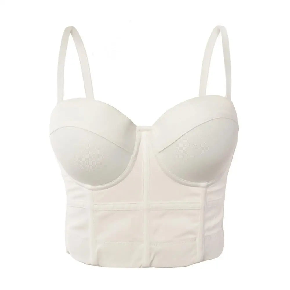 Transparentný čierny push-up bustier top – sexi korzetový štýl