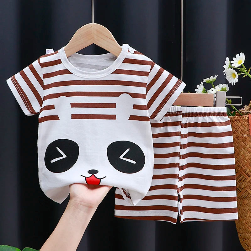 Veselý outfit pre deti – Bavlnené tričko a šortky