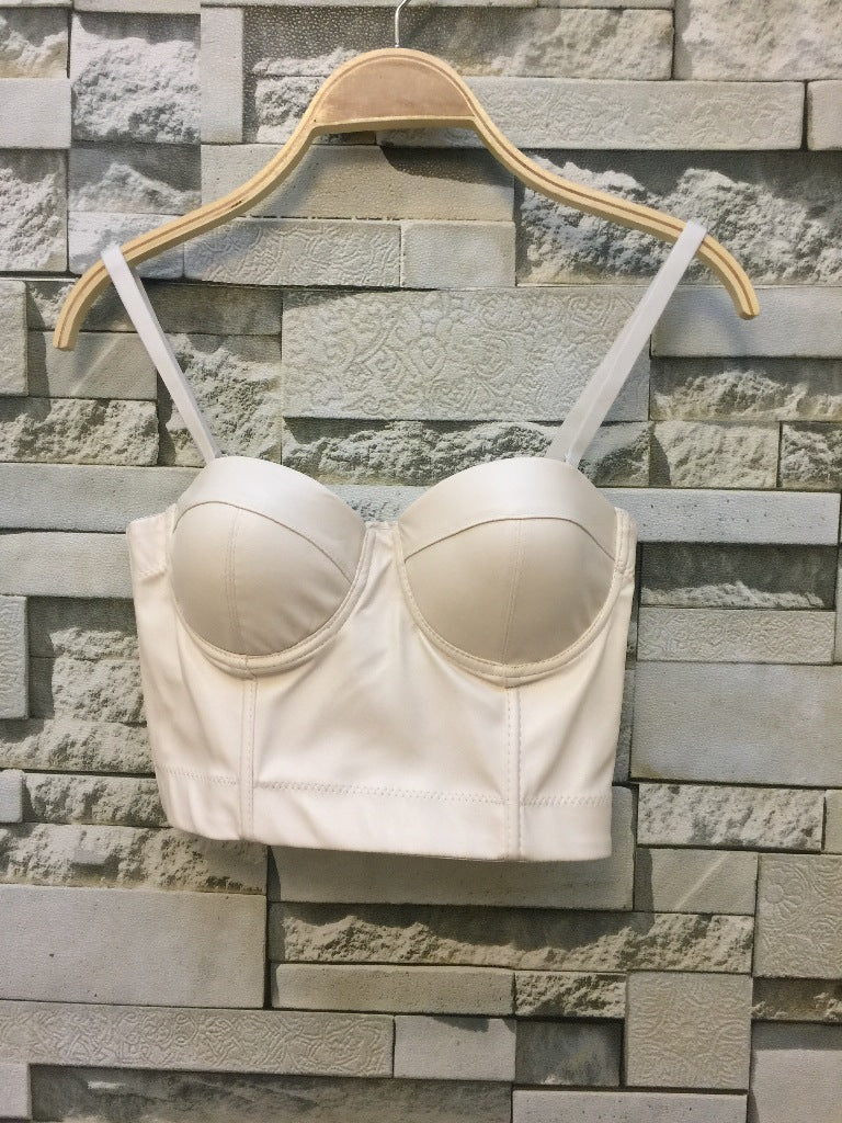 Transparentný čierny push-up bustier top – sexi korzetový štýl