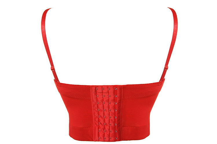Transparentný čierny push-up bustier top – sexi korzetový štýl