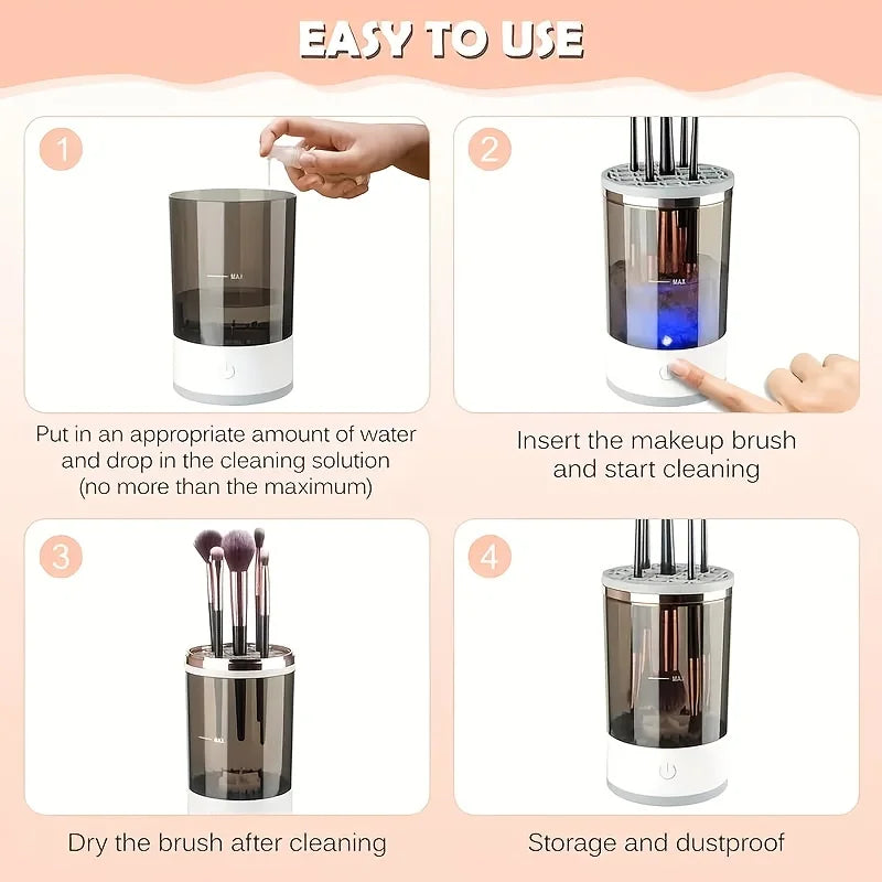 Automatický elektrický čistič štetcov na make-up s USB pripojením