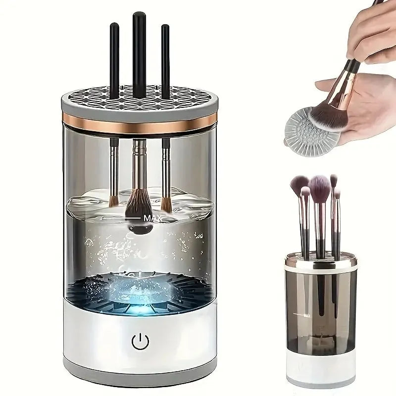 Automatický elektrický čistič štetcov na make-up s USB pripojením