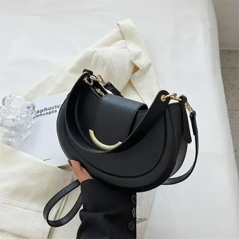 Dizajnová trendová kožená malá crossbody kabelka