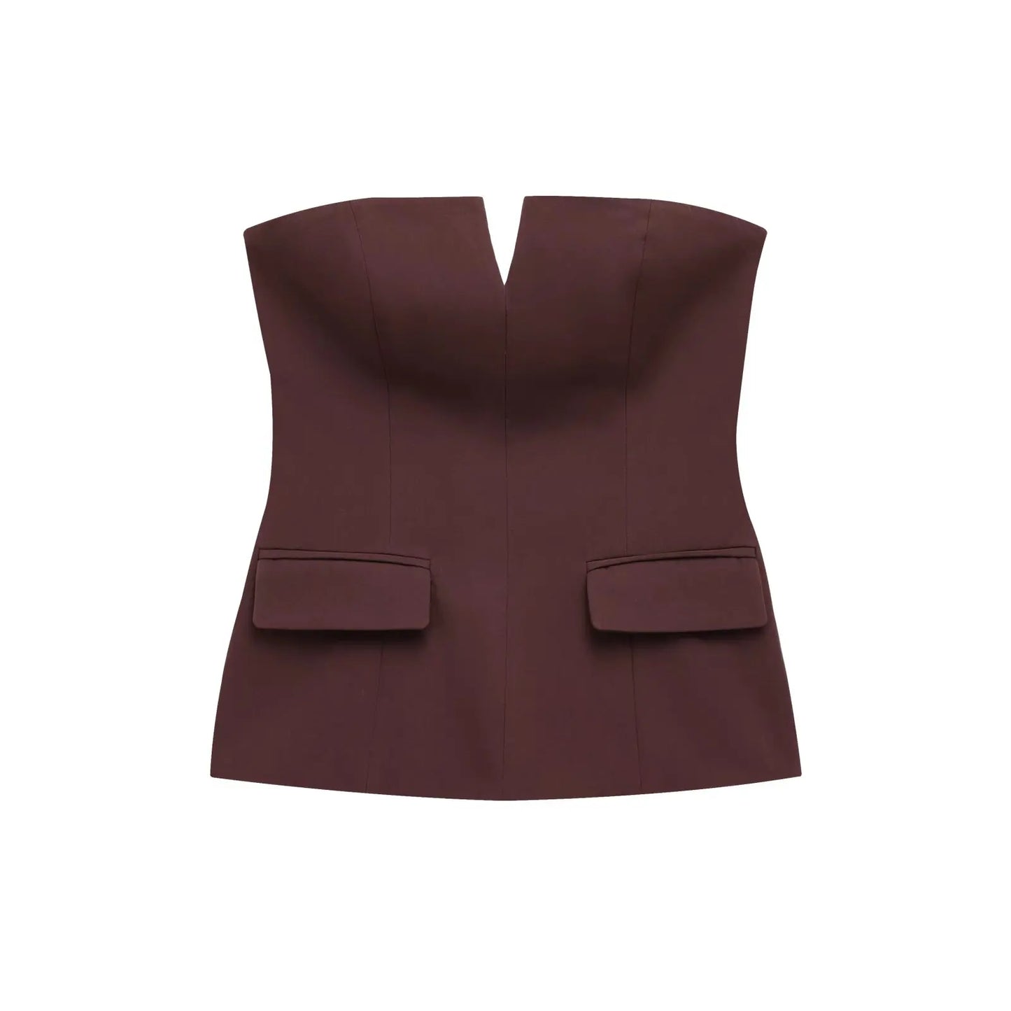Jednofarebný top bez ramienok – elegantný letný basic