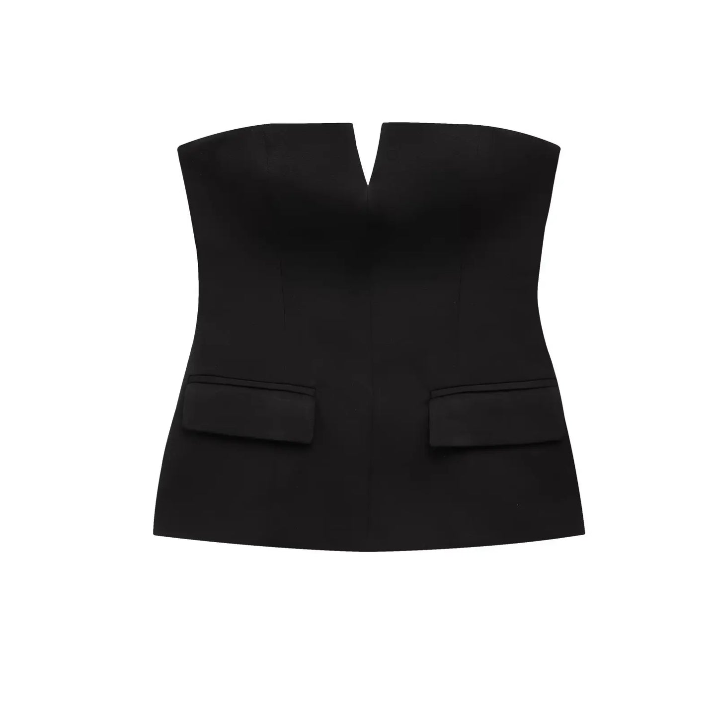 Jednofarebný top bez ramienok – elegantný letný basic