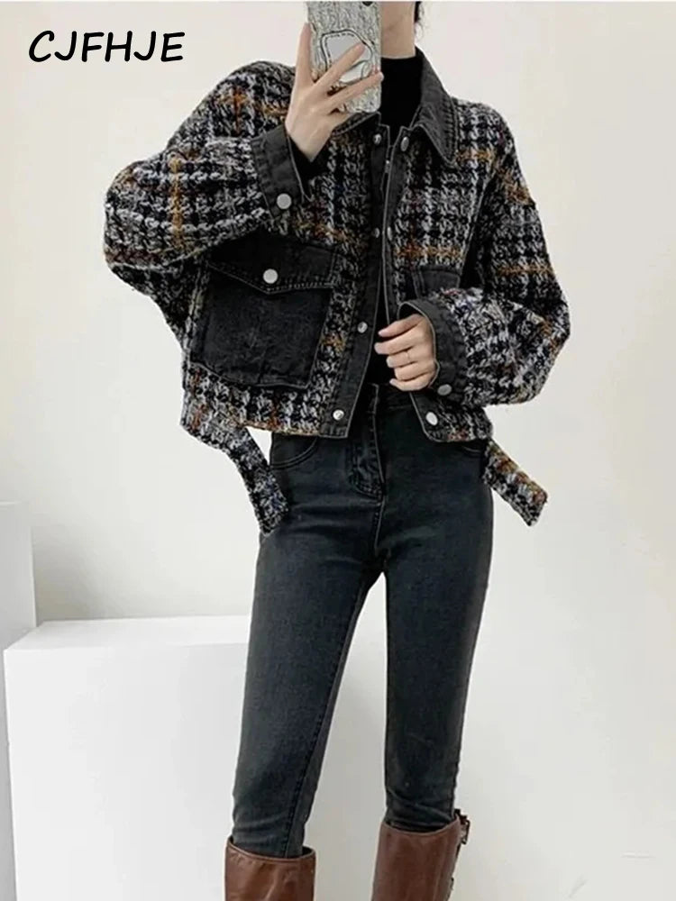 Dámska krátka tweedová bunda