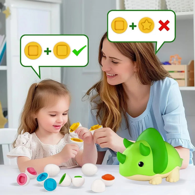 Montessori vkladačka vajíčka – edukačná hračka na farby a tvary pre batoľatá