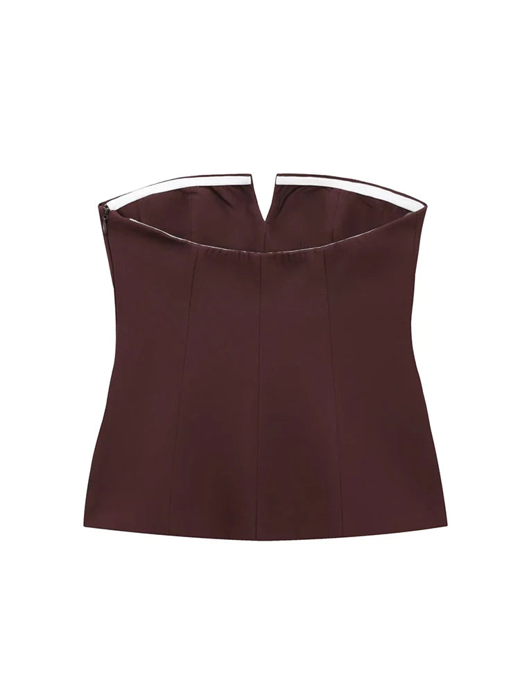 Jednofarebný top bez ramienok – elegantný letný basic