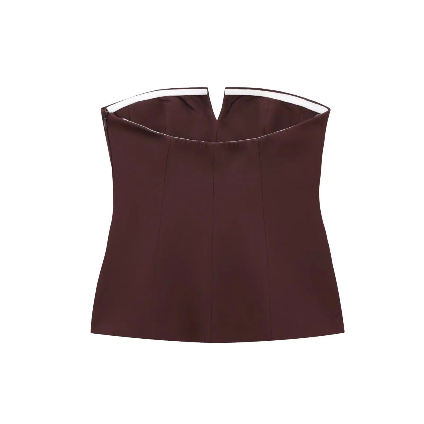 Jednofarebný top bez ramienok – elegantný letný basic