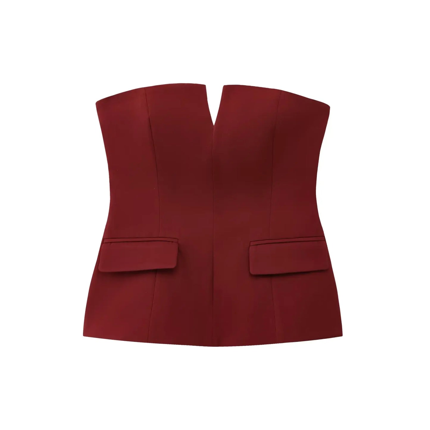 Jednofarebný top bez ramienok – elegantný letný basic