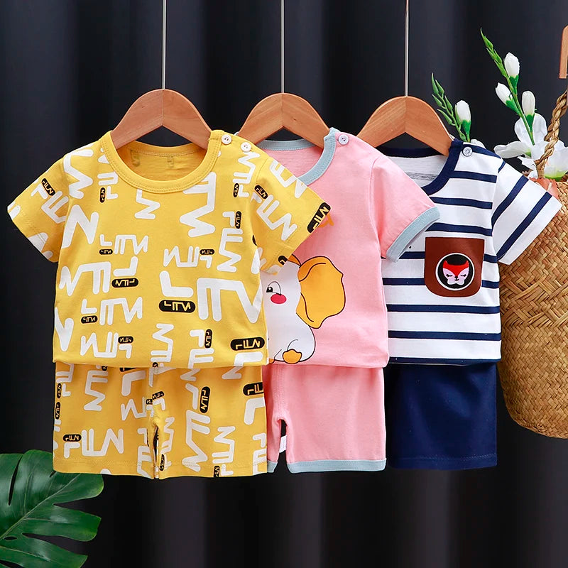 Veselý outfit pre deti – Bavlnené tričko a šortky