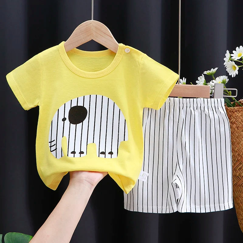 Veselý outfit pre deti – Bavlnené tričko a šortky