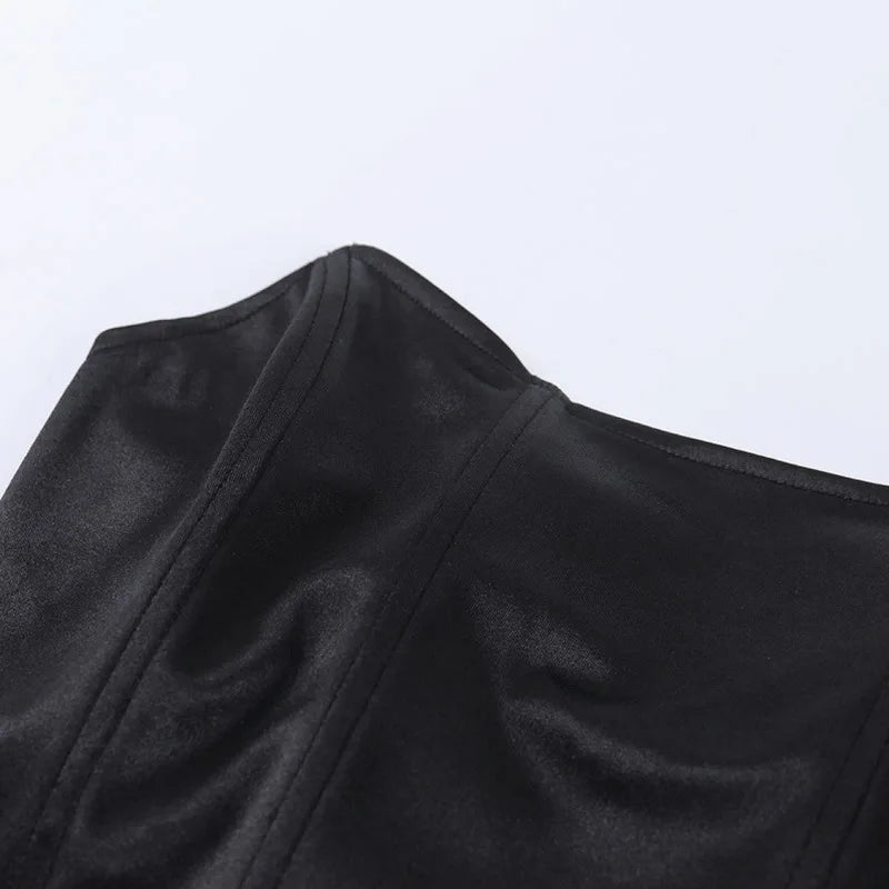 Dámsky korzetový crop top bez ramien – sexi bustier štýl