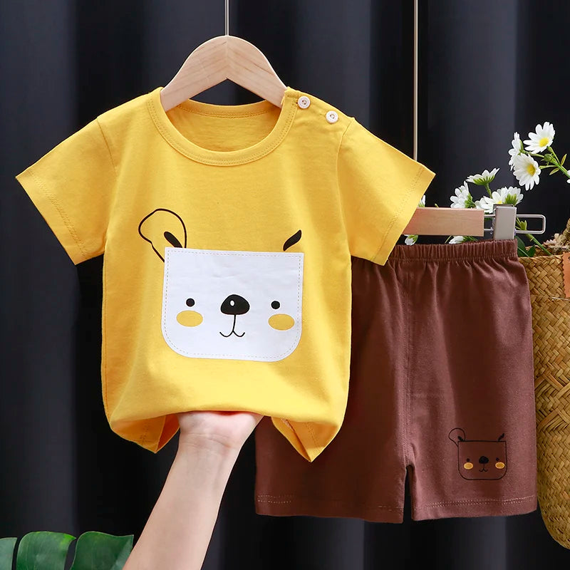 Veselý outfit pre deti – Bavlnené tričko a šortky
