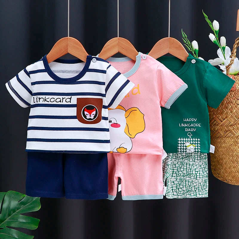 Veselý outfit pre deti – Bavlnené tričko a šortky