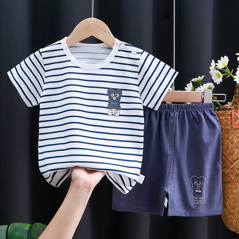Veselý outfit pre deti – Bavlnené tričko a šortky