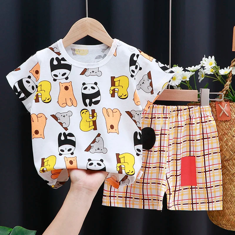 Veselý outfit pre deti – Bavlnené tričko a šortky