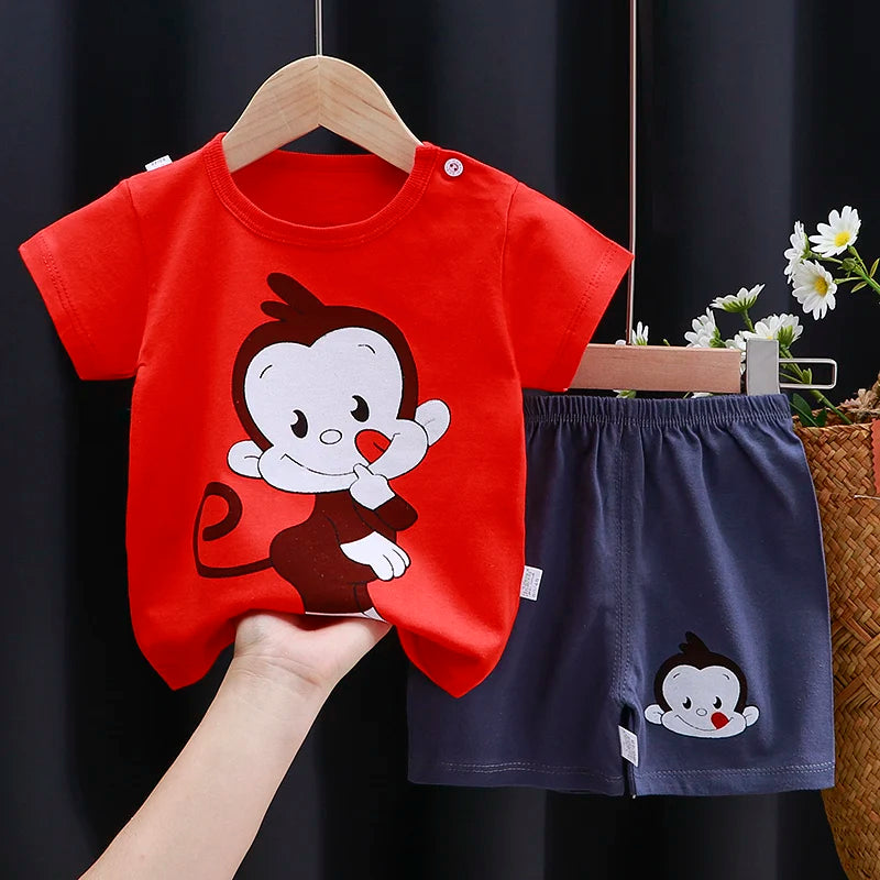 Veselý outfit pre deti – Bavlnené tričko a šortky