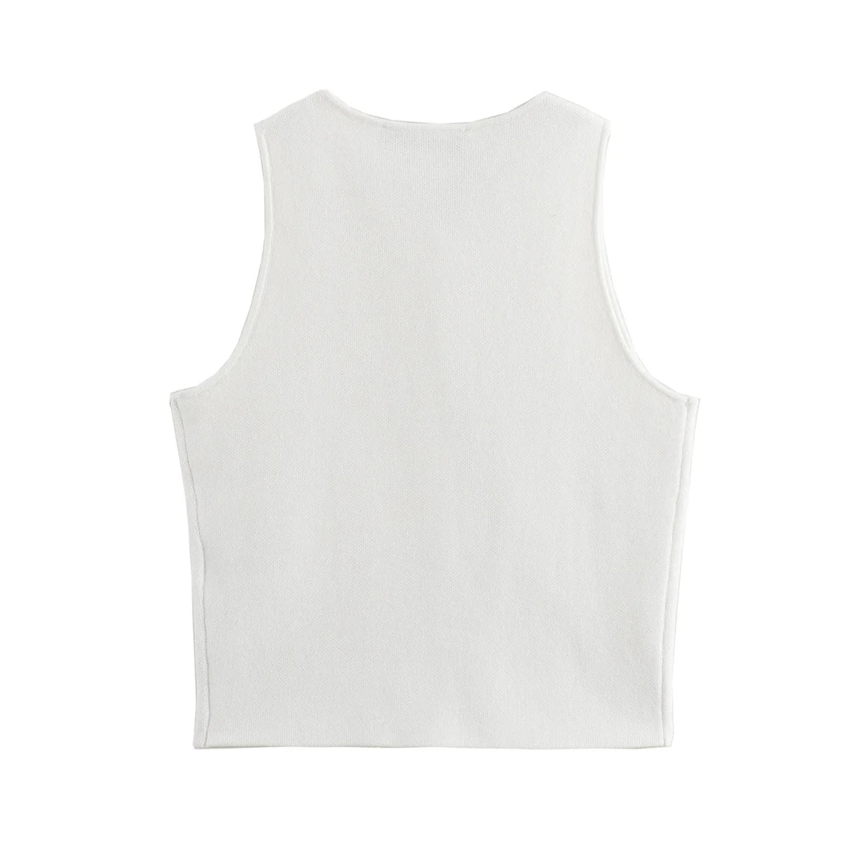 Pletený crop top s gombíkmi – letný basic streetwear