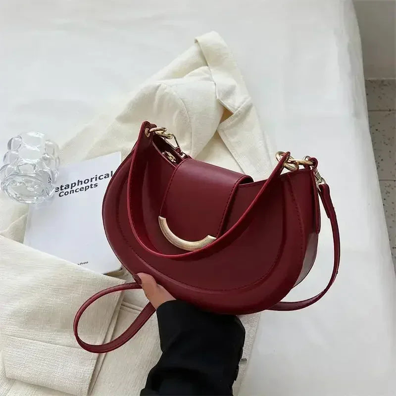 Dizajnová trendová kožená malá crossbody kabelka