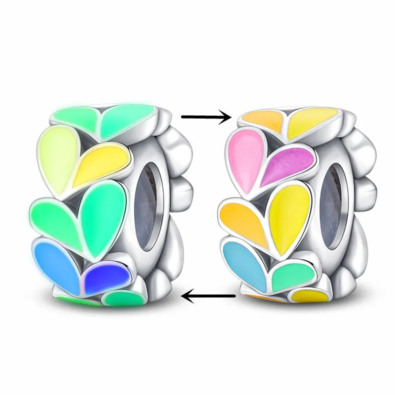 Svietiaci sklenený prívesok S925 – Glow in the Dark charms