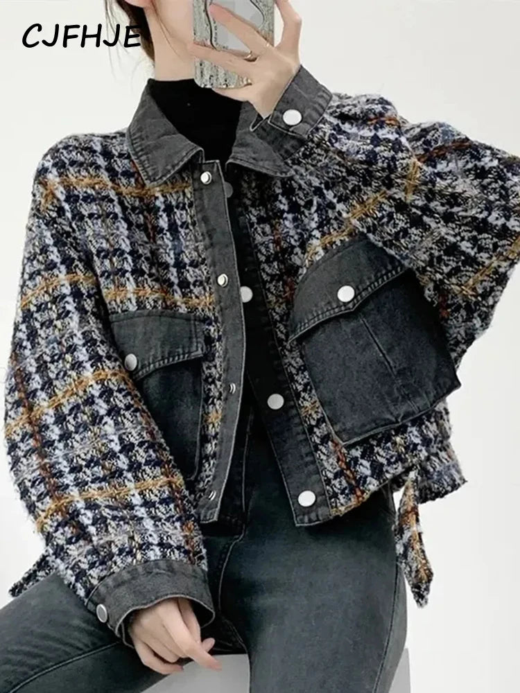 Dámska krátka tweedová bunda