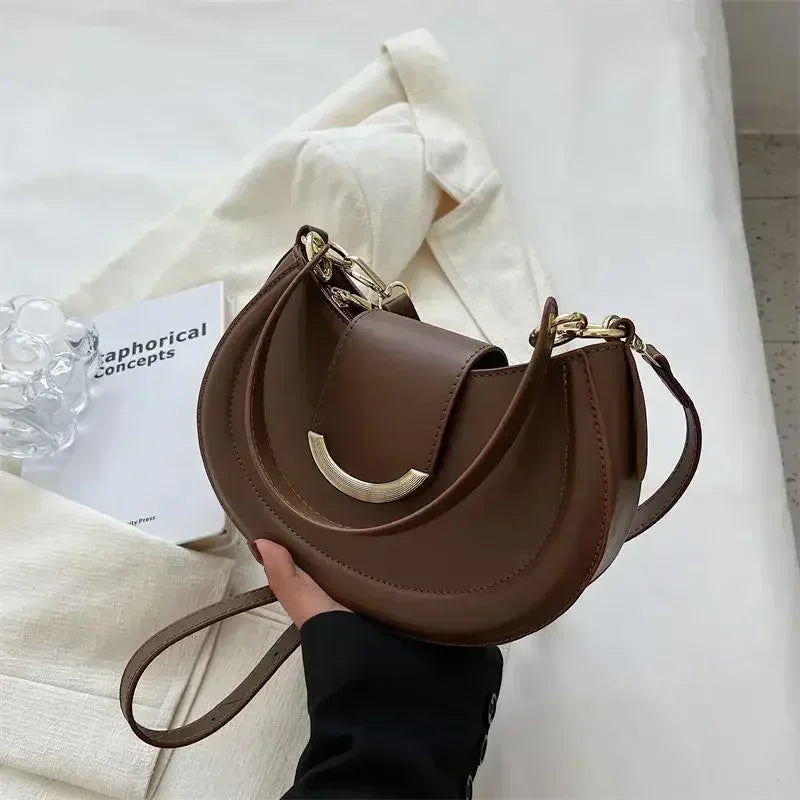 Dizajnová trendová kožená malá crossbody kabelka