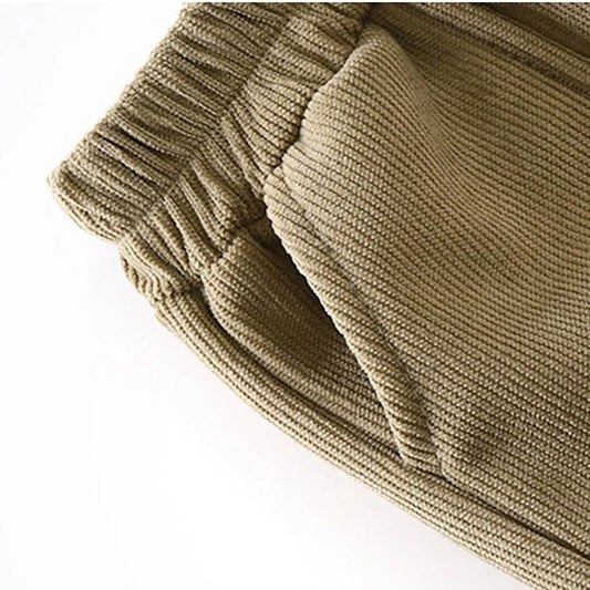 Zimné zateplené manšestrové nohavice