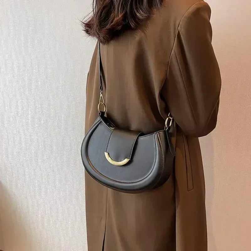 Dizajnová trendová kožená malá crossbody kabelka