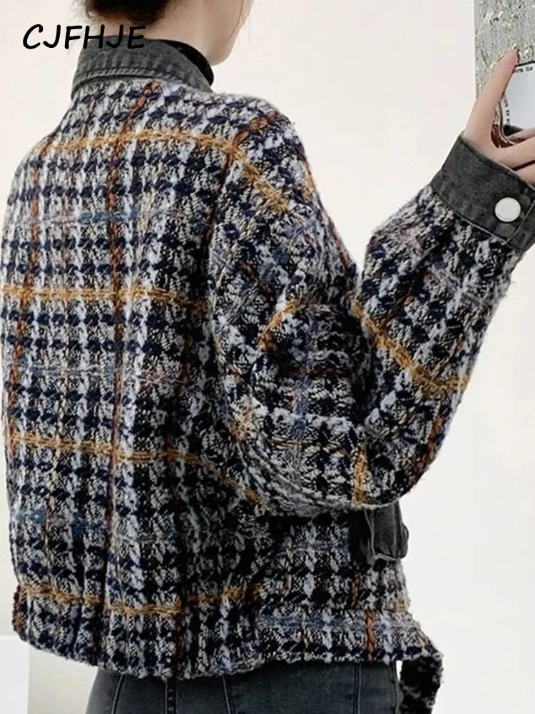 Dámska krátka tweedová bunda