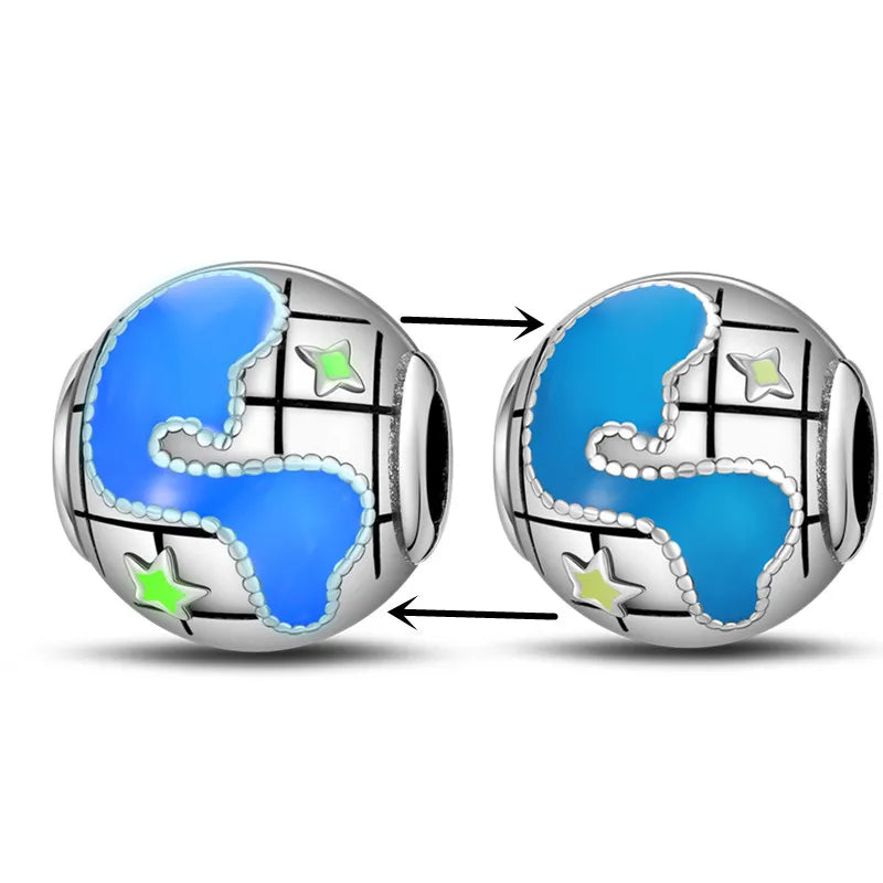 Svietiaci sklenený prívesok S925 – Glow in the Dark charms