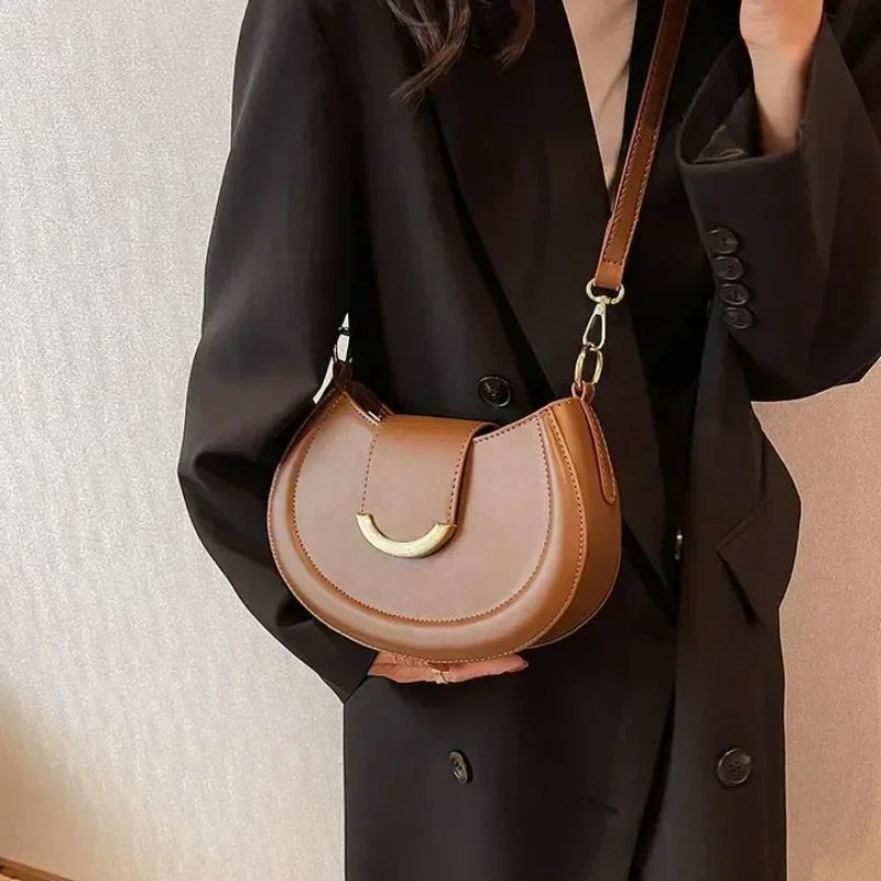 Dizajnová trendová kožená malá crossbody kabelka