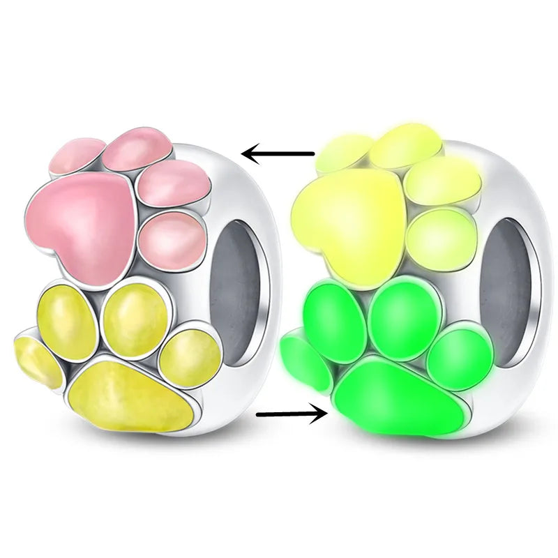 Svietiaci sklenený prívesok S925 – Glow in the Dark charms