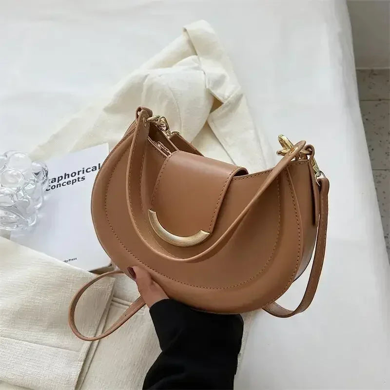 Dizajnová trendová kožená malá crossbody kabelka