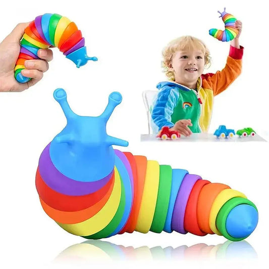 Fidget hračka – pohyblivý slimák proti stresu (18 cm)