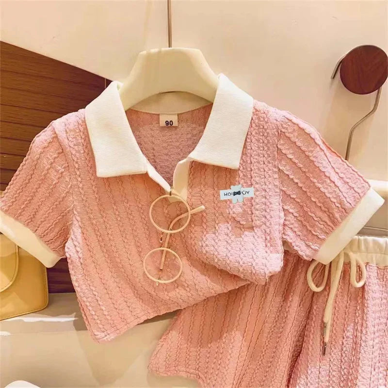 Roztomilý outfit pre dievčatá – Krátky rukáv + kraťase