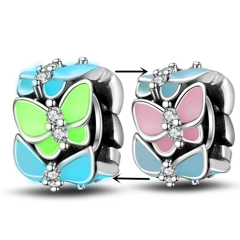 Svietiaci sklenený prívesok S925 – Glow in the Dark charms