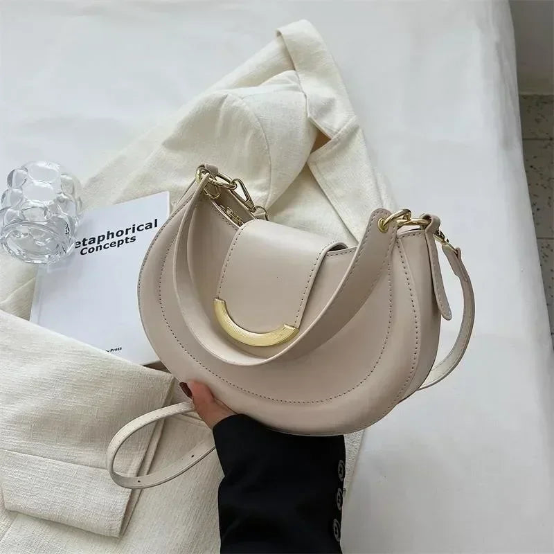 Dizajnová trendová kožená malá crossbody kabelka