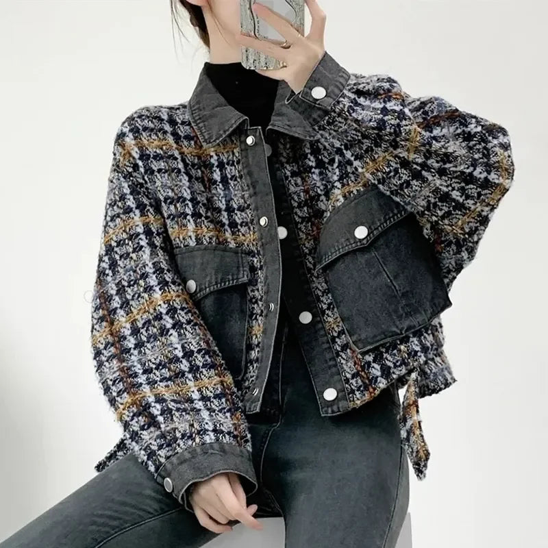 Dámska krátka tweedová bunda