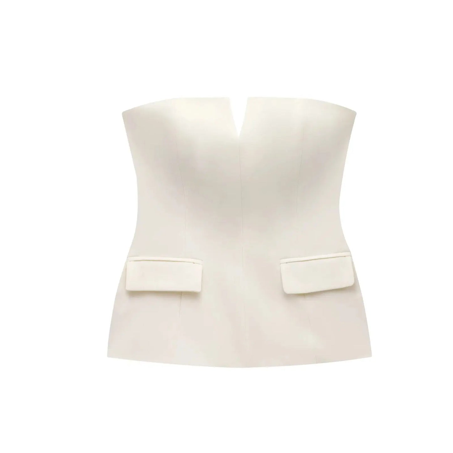 Jednofarebný top bez ramienok – elegantný letný basic
