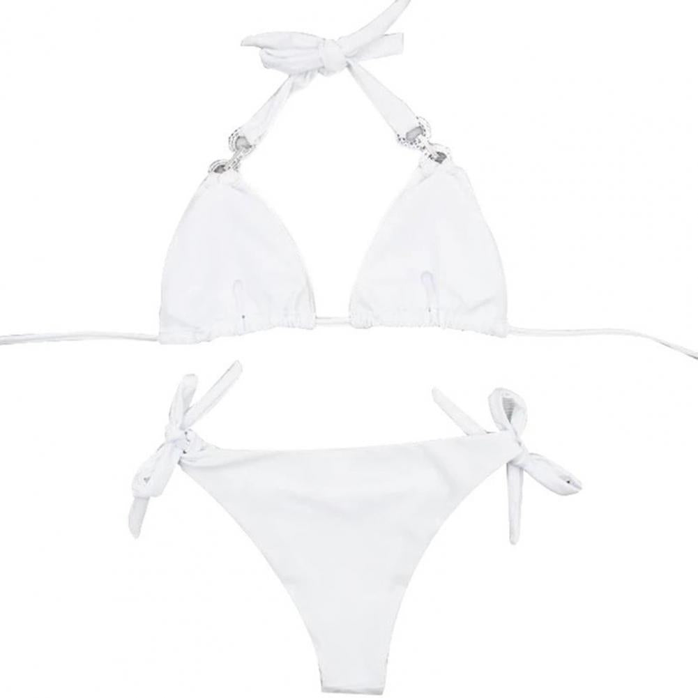 Dvojdielne bikiny s kamienkami – lesklý letný brazílsky štýl