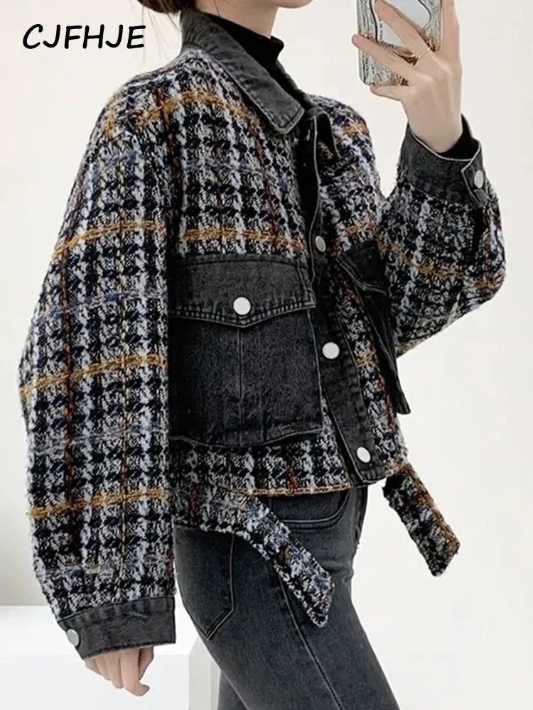 Dámska krátka tweedová bunda