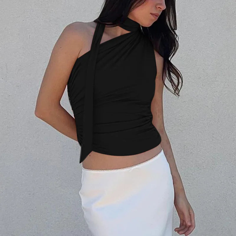 Sexi top bez chrbta a ramien – letný Y2K crop štýl