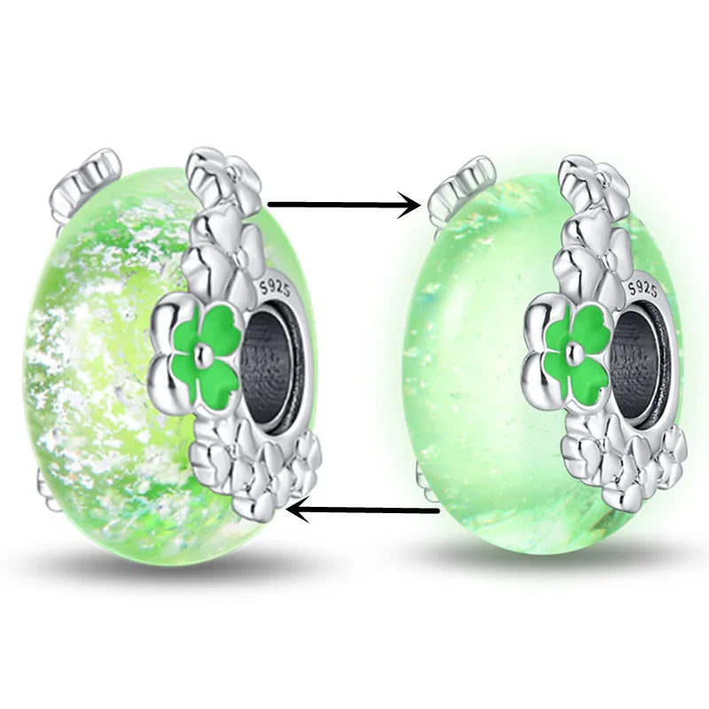 Svietiaci sklenený prívesok S925 – Glow in the Dark charms