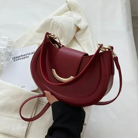 Dizajnová trendová kožená malá crossbody kabelka