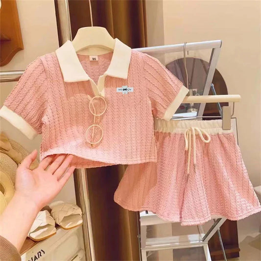 Roztomilý outfit pre dievčatá – Krátky rukáv + kraťase
