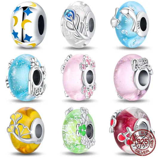 Svietiaci sklenený prívesok S925 – Glow in the Dark charms